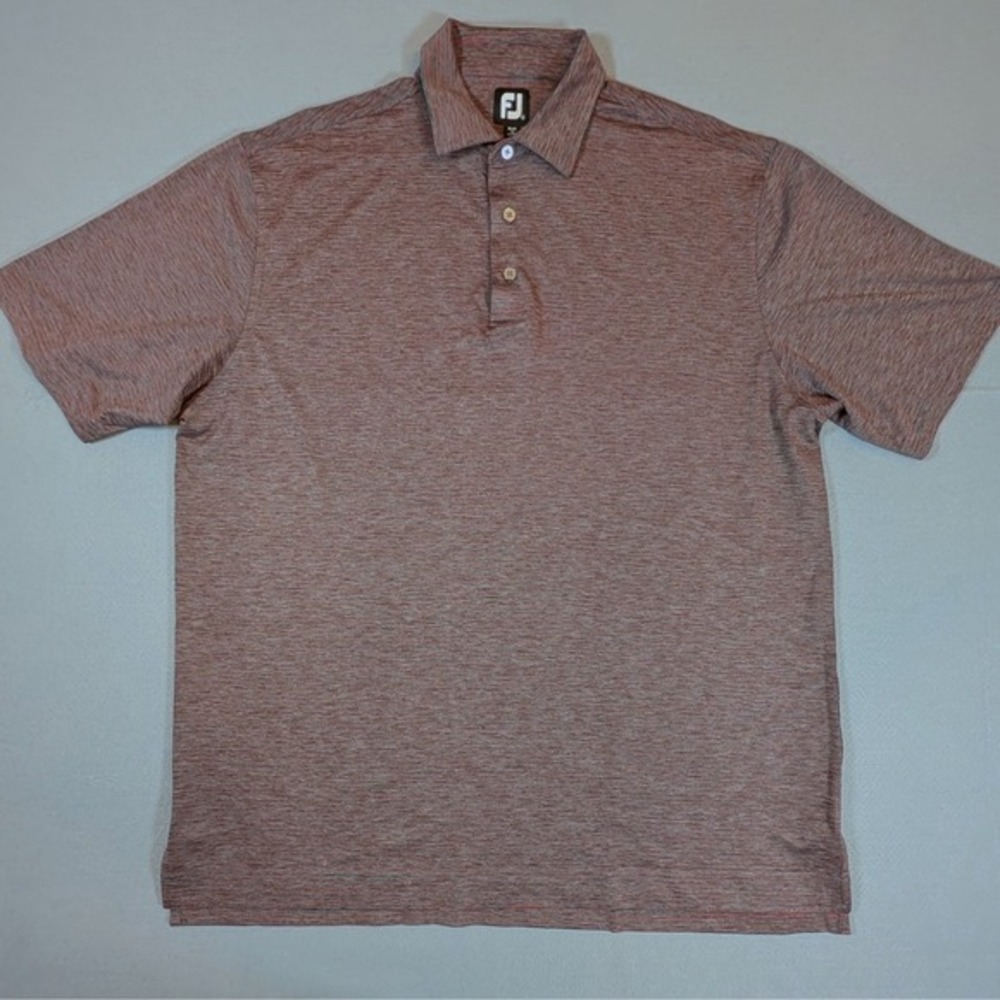 FootJoy Golf Polo‎ Shirt Mens Performance Athletic Striped Red Gray Size XL